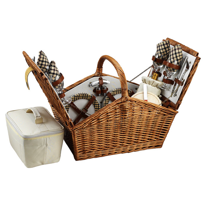 Picnic at Ascot Huntsman Basket for Four in London Wayfair
